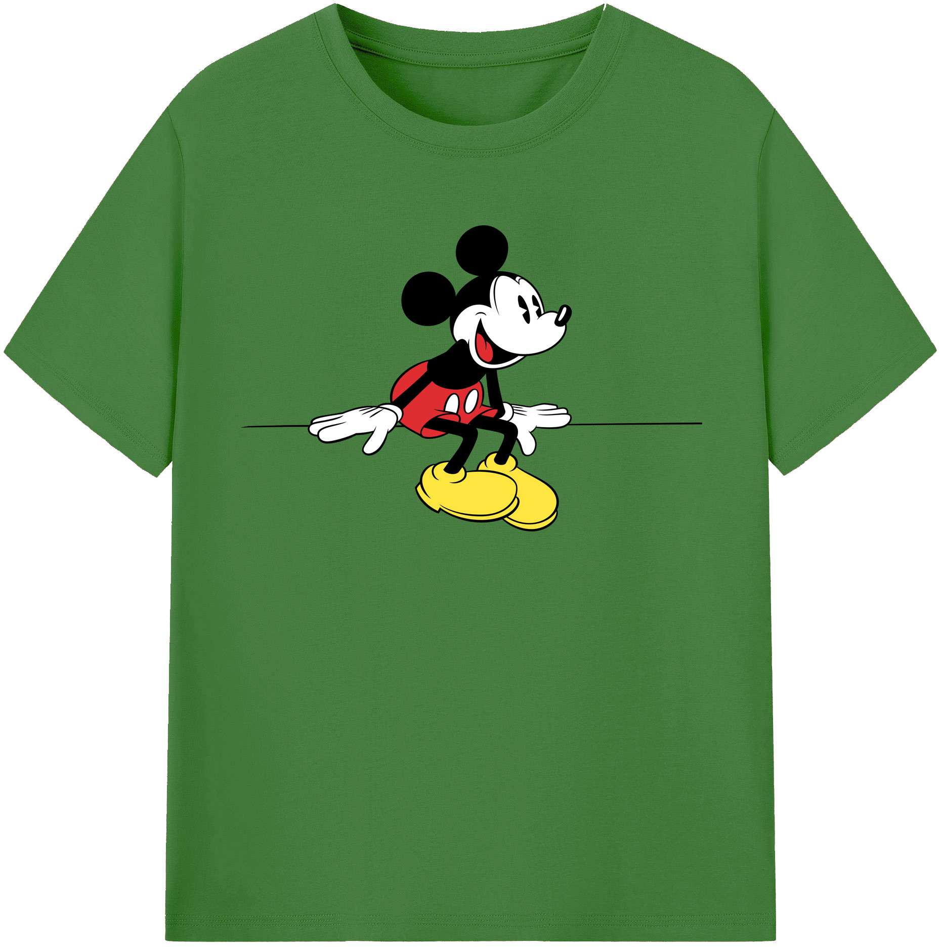 （画像用） ミッキーマウス Mickey Mouse レディースカジュアルプリントTシャツ（綿100％）